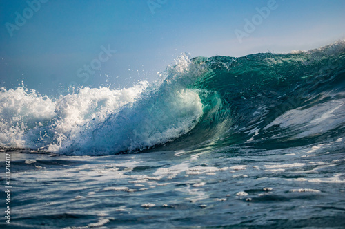 wave breaking on the beach