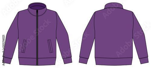 Casual jersey shirt (sports training wear ) vector illustration / purple