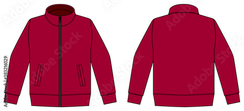 Casual jersey shirt (sports training wear ) vector illustration / red