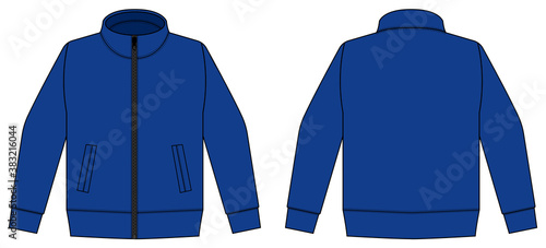 Casual jersey shirt (sports training wear ) vector illustration / blue
