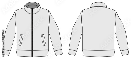 Casual jersey shirt (sports training wear ) vector illustration / white