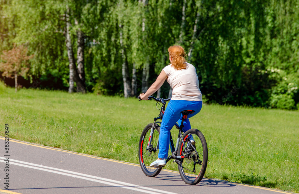Cyclist ride on the bike path in the city Park
Cyclist ride on the bike path in the city Park