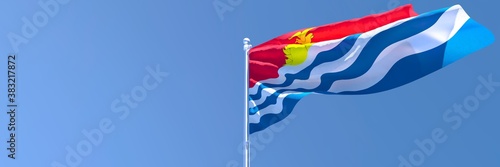 3D rendering of the national flag of Kiribati waving in the wind