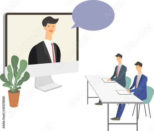 オンライン面接　転職　ベクターイラスト