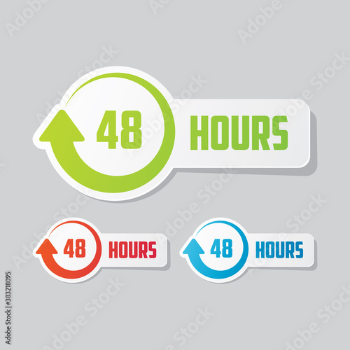 Vector 48 Hours Sticker Label