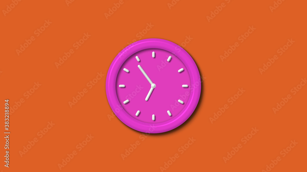 12 hours pink color 3d wall clock isolated on brown background,3d wall clock,counting down 3d wall clock 12 hours pink color 3d wall clock isolated on brown background,3d wall clock,counting down 3d wall clock