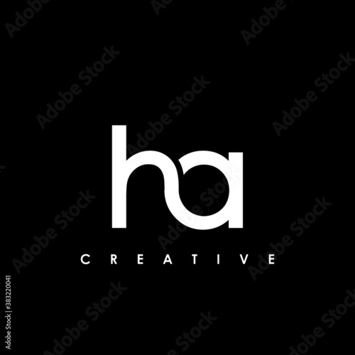 HA Letter Initial Logo Design Template Vector Illustration	
 photo