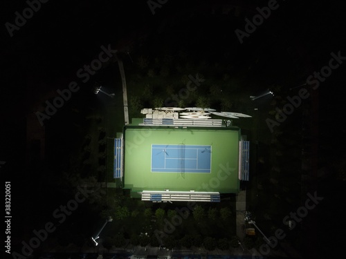Aerial tennis court