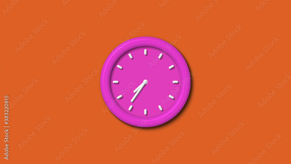12 hours pink color 3d wall clock isolated on brown background,3d wall clock,counting down 3d wall clock 12 hours pink color 3d wall clock isolated on brown background,3d wall clock,counting down 3d wall clock