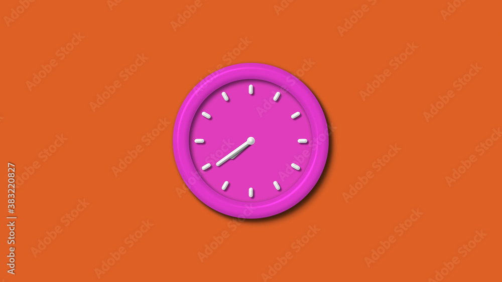12 hours pink color 3d wall clock isolated on brown background,3d wall clock,counting down 3d wall clock 12 hours pink color 3d wall clock isolated on brown background,3d wall clock,counting down 3d wall clock