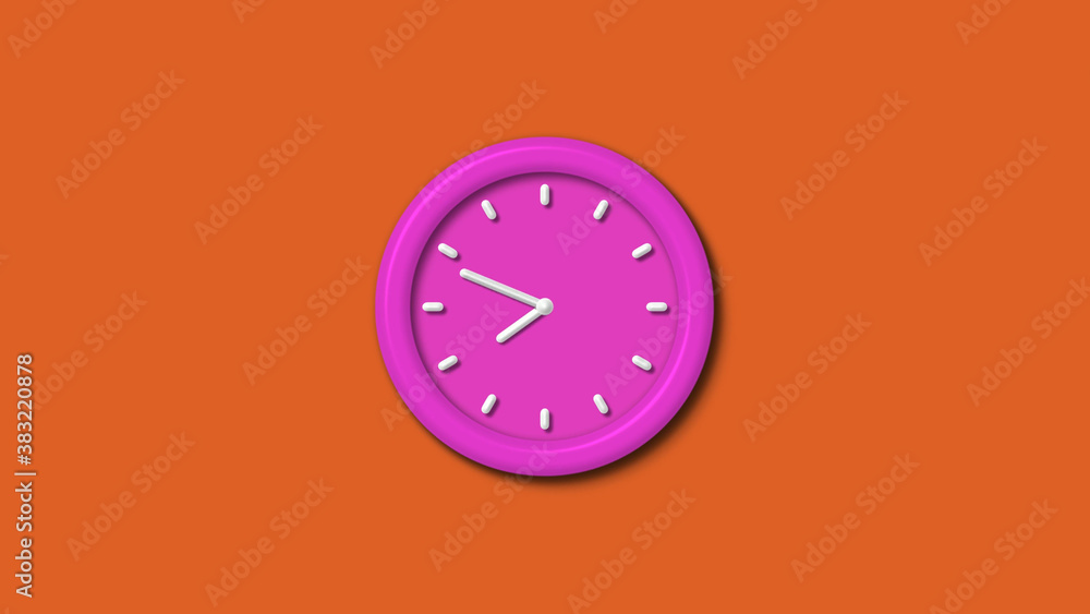 12 hours pink color 3d wall clock isolated on brown background,3d wall clock,counting down 3d wall clock 12 hours pink color 3d wall clock isolated on brown background,3d wall clock,counting down 3d wall clock