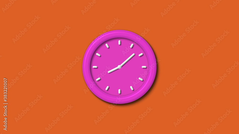12 hours pink color 3d wall clock isolated on brown background,3d wall clock,counting down 3d wall clock 12 hours pink color 3d wall clock isolated on brown background,3d wall clock,counting down 3d wall clock