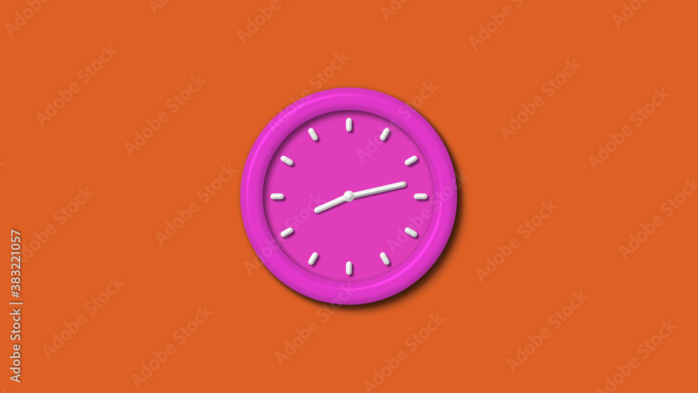 12 hours pink color 3d wall clock isolated on brown background,3d wall clock,counting down 3d wall clock 12 hours pink color 3d wall clock isolated on brown background,3d wall clock,counting down 3d wall clock