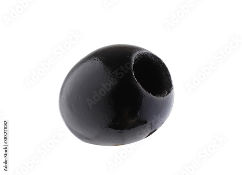 Fotografi Set of black olives pitted isolated on white background