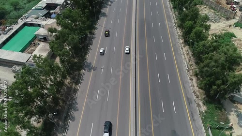 Road towards New Islamabad International Airport Srinagar Kashmir Highway Drone shot