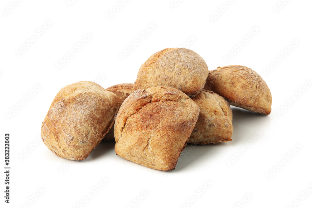 Fresh baked buns isolated on white background Fresh baked buns isolated on white background