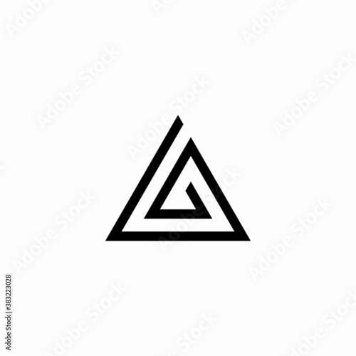 Free Download triangle sign g icon logo vector - GFXLoad