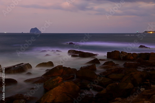 Coastal rock formations at Northeast Coast National Scenic Area, Taipei, Taiwan. photo