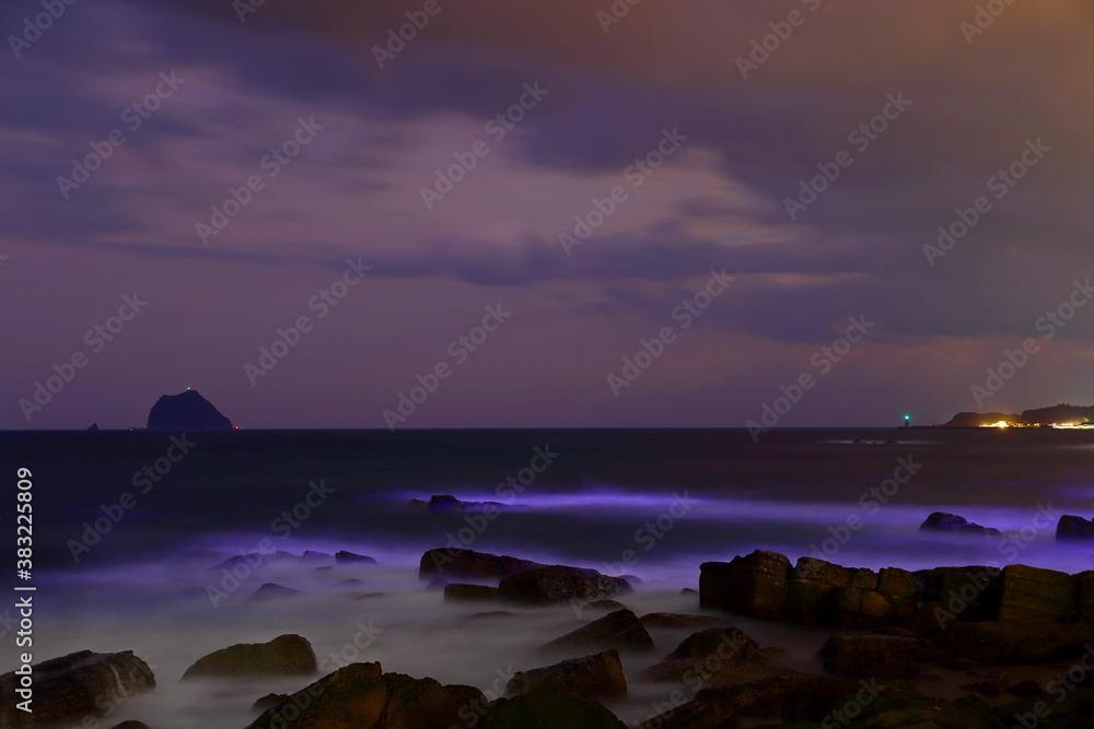 Coastal rock formations at Northeast Coast National Scenic Area, Taipei, Taiwan.