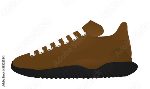 Brown canvas sneaker. vector illustration