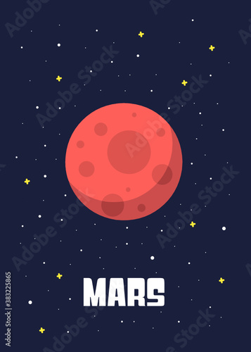 The Mars Planet design, Vector illustrations of the of the mars planets in cartoon style.
