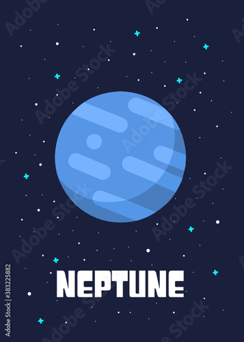 The Neptune Planet design, Vector illustrations of the of the neptune planets in cartoon style.