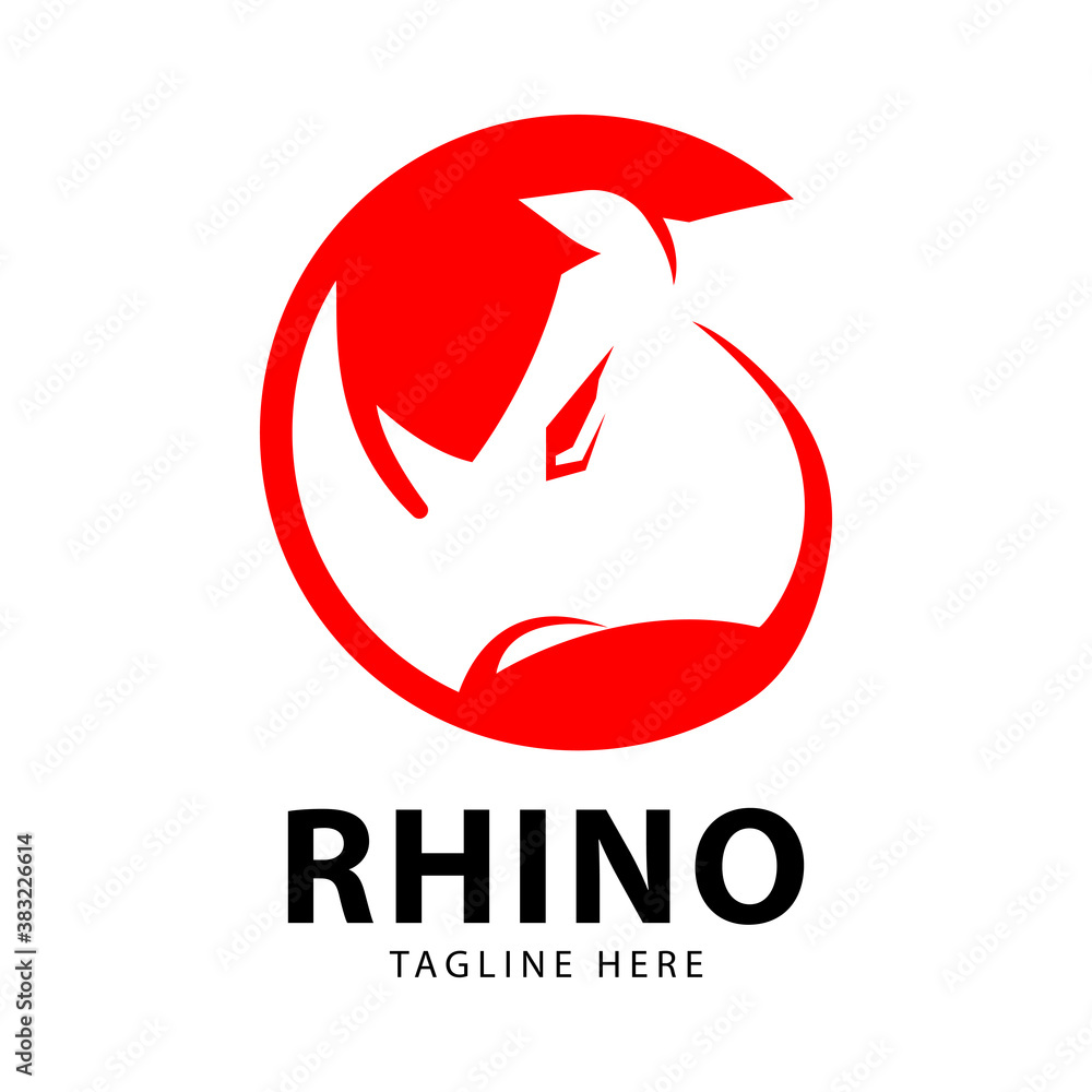 Rhino head logo design template Rhino head logo design template