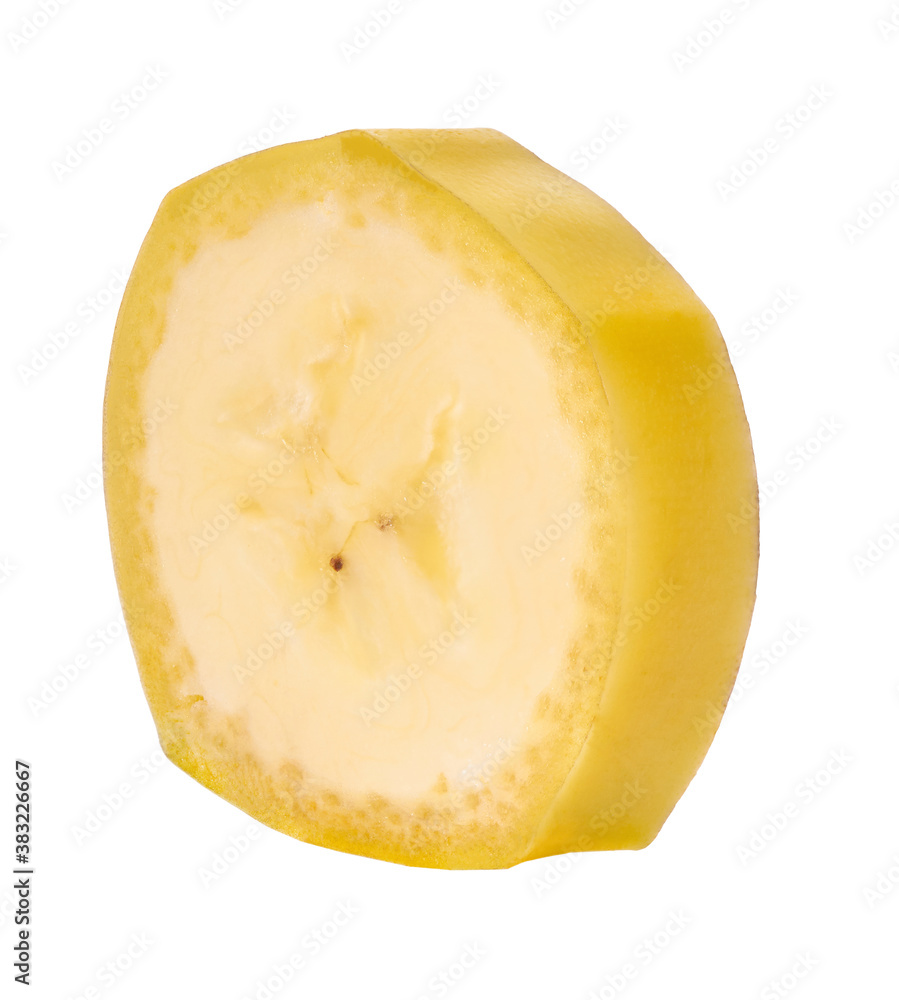 banana slice on a white isolated background