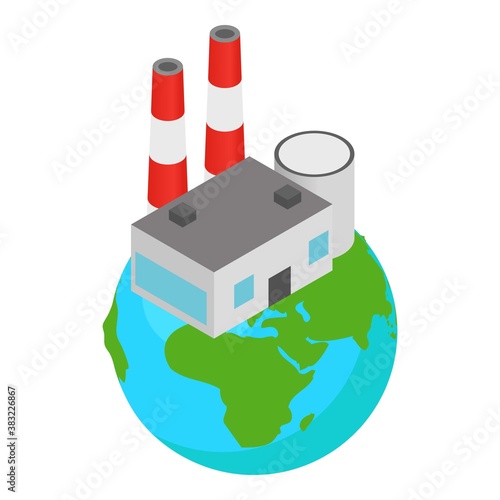 Polluting industry icon. Isometric illustration of polluting industry vector icon for web