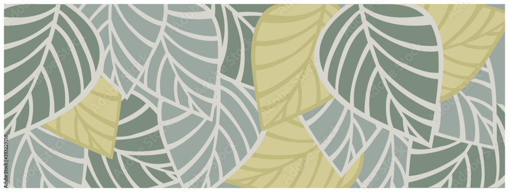 Beautiful patterned leaf background vector For background text areas ...