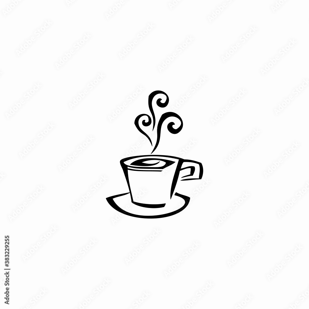 Obraz premium cup of coffee tea icon logo vector