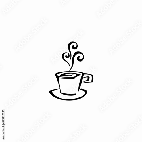 cup of coffee tea icon logo vector
