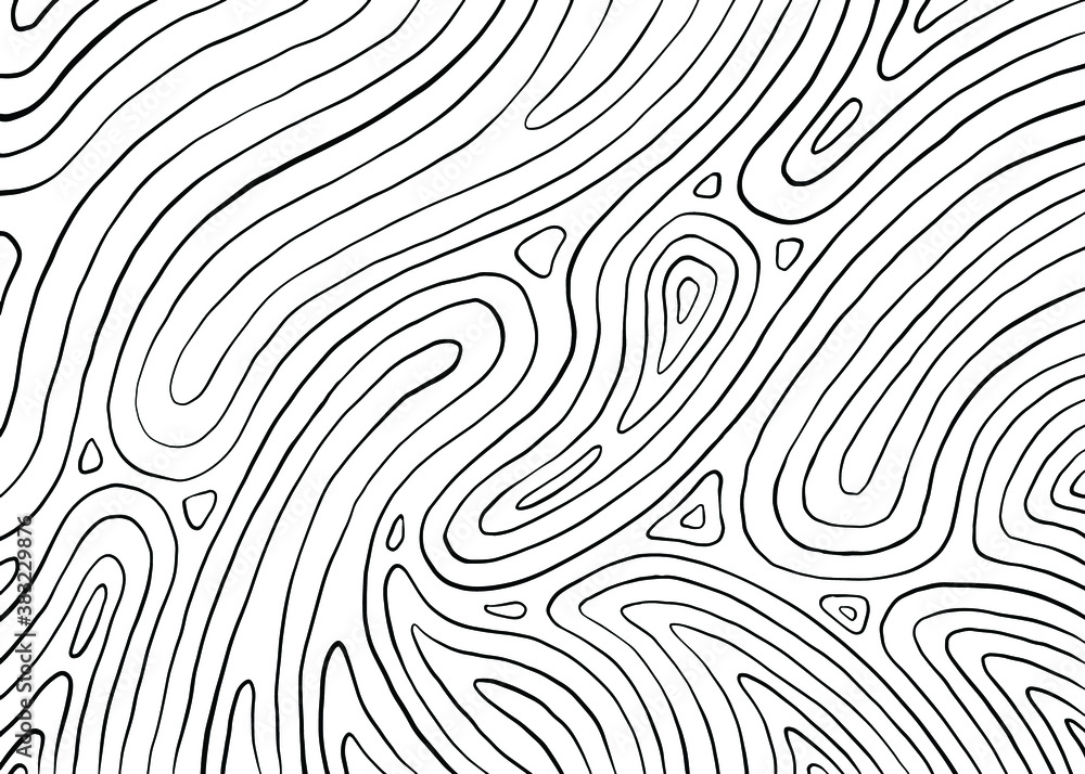Abstract wave lines. Black and white line pattern. Vector illustration for web, banner, poster, backdrop, background.