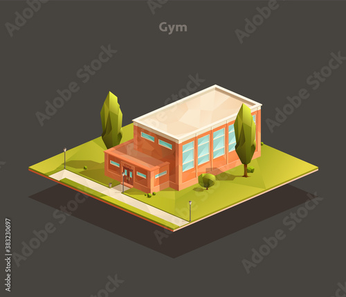 Isometric School gym building