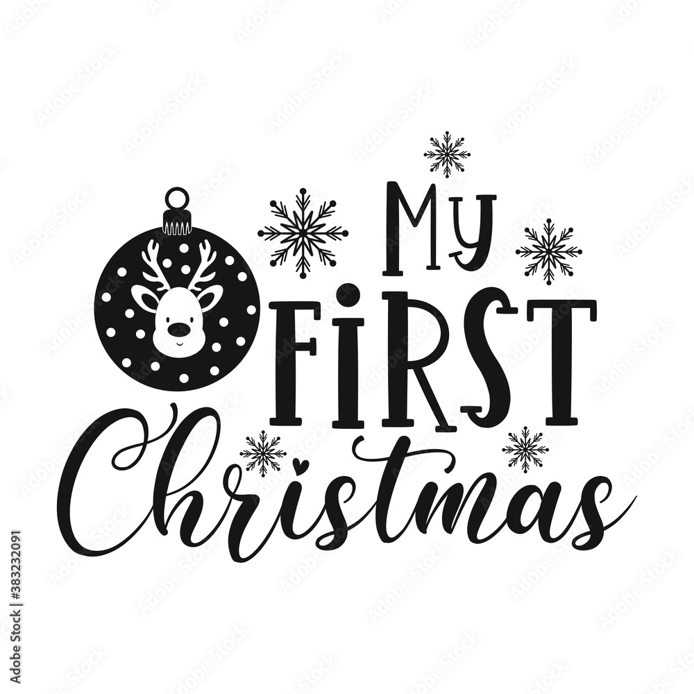 My first Christmas positive slogan inscription. Christmas postcard, New