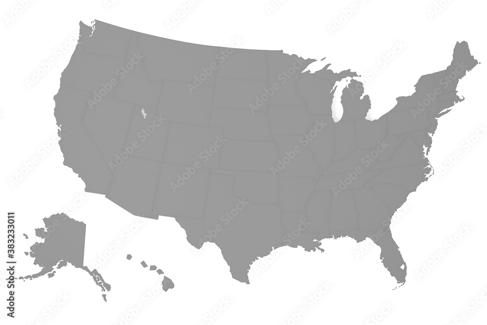 USA map with gray color