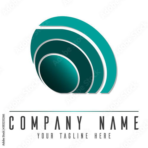 Stylized silhouette of a snail on light background. Logo design for the company