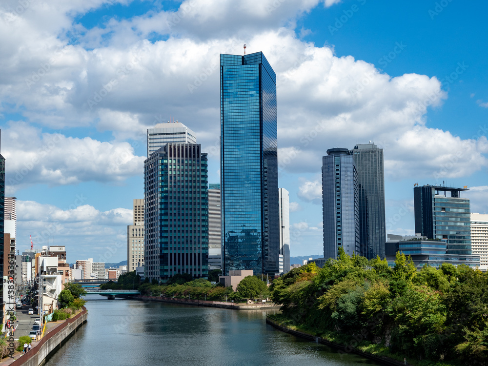 Fototapeta premium city skyline with river