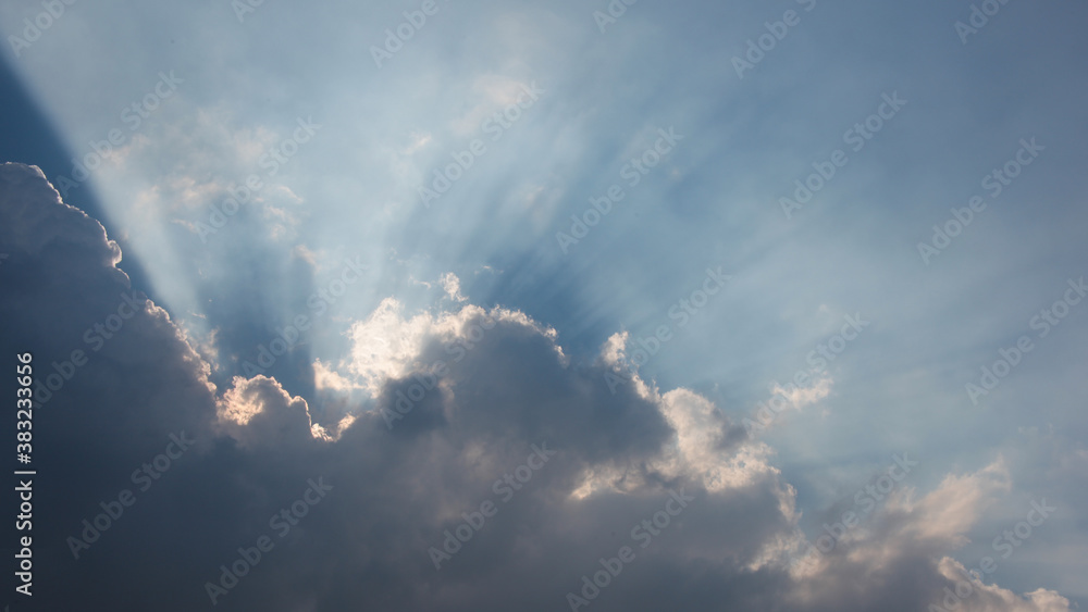Beautiful sky with sun rays. Nature background. Beautiful sky with sun rays. Nature background.