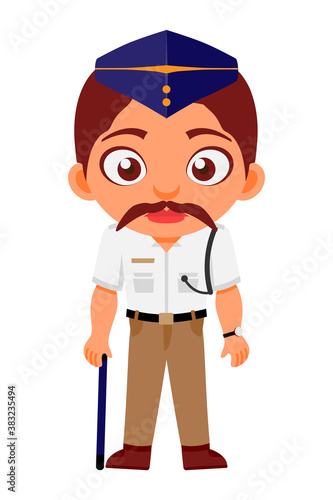 Indian, Man, Traffic Police, Constable, Indian Police Service,