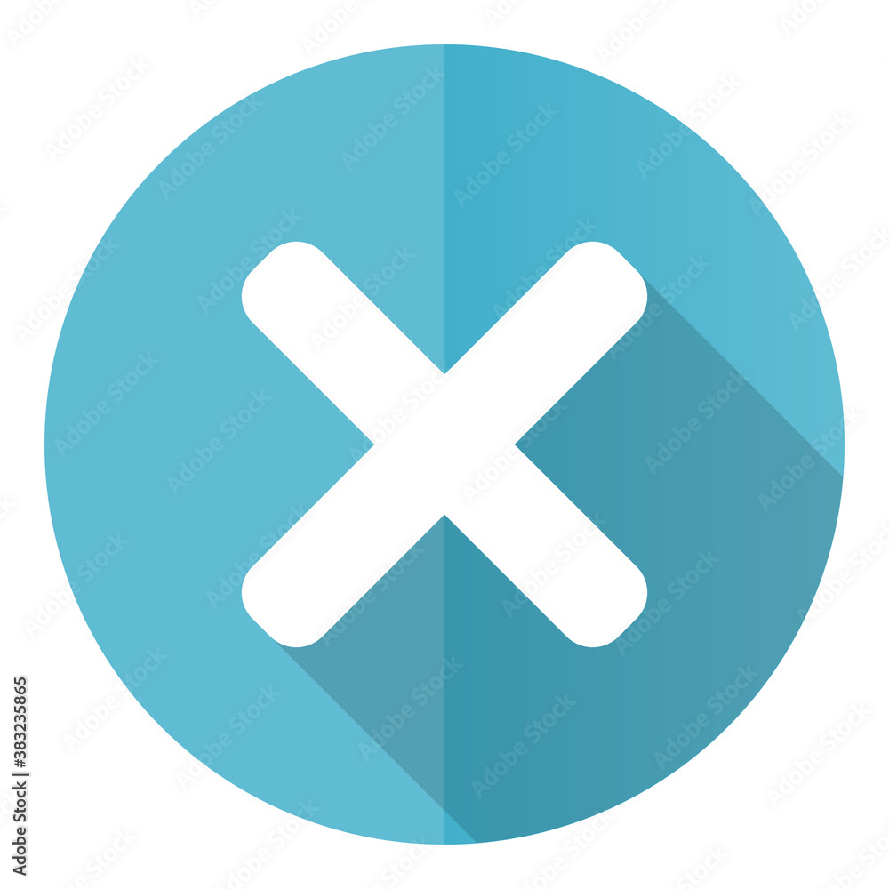 Cancel vector icon, cross flat design blue round web button isolated on white background Cancel vector icon, cross flat design blue round web button isolated on white background