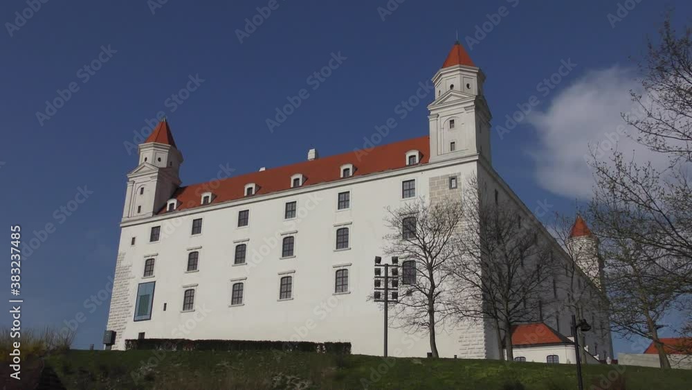 Bratislava Castle or Bratislavsky Hrad is the main castle of Bratislava, capital of Slovakia. Bratislava Castle is located on rocky hill above the Danube river. Bratislava Castle or Bratislavsky Hrad is the main castle of Bratislava, capital of Slovakia. Bratislava Castle is located on rocky hill above the Danube river.