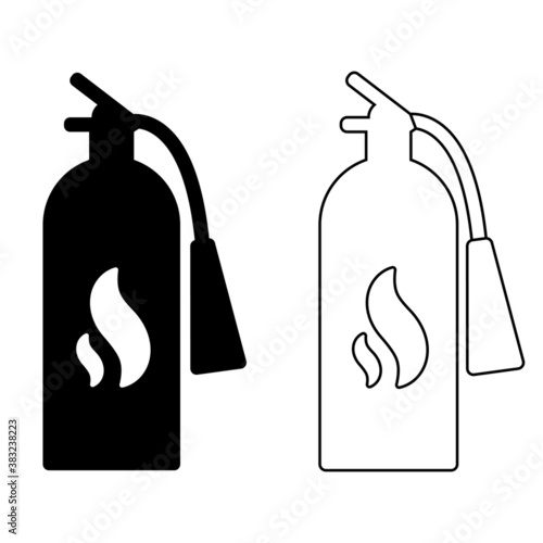 Fire extinguisher icon vector set. Firefighter illustration sign collection. help symbol.