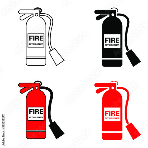 Fire extinguisher icon vector set. Firefighter illustration sign collection. help symbol.