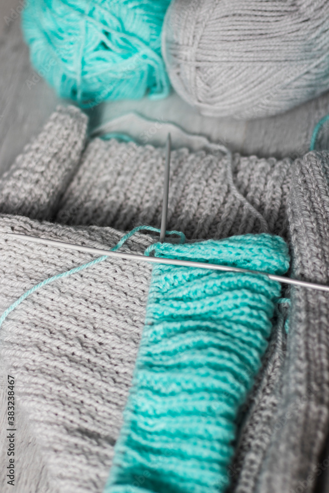 Knitting sweaters. Household hobbies.