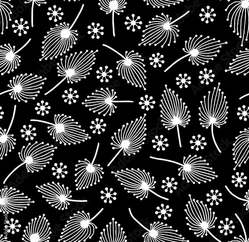 Abstract patterns seamless black and white doodle Sketch