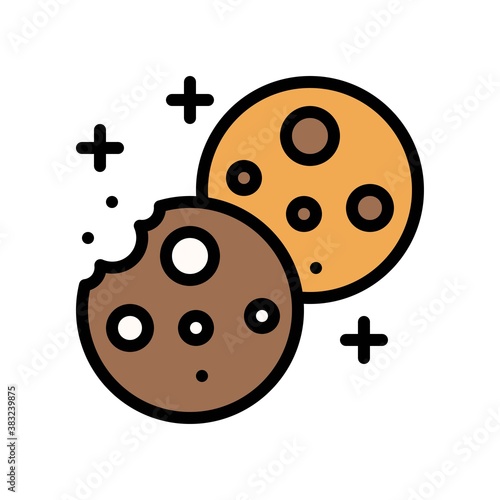 bakery shop icons related baked cockies or biscuits vectors with editable stroke,