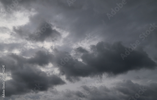 Scenery of dark rainy cloudy sky in rainy day. 