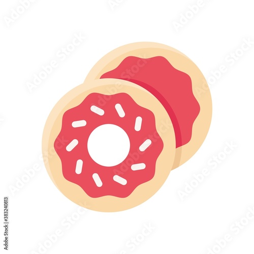 bakery shop icons related baked doughnut or donut vectors in flat style,
