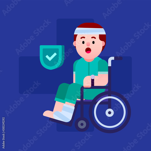 Injury prevention in people with disabilities concept illustration